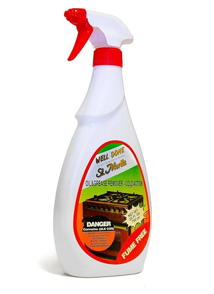 St Moritz Well Done 750ml 25.4oz Oil and Grease Remover Cleaning Spray
