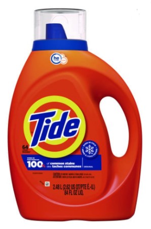Tide Liquid Laundry Detergent HE Clean Breeze 2.48L, 84oz bottle with 64 loads, case of 4, provides deep clean and fresh scent.