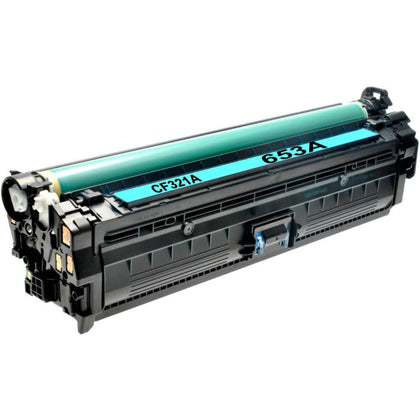 Toner Cartridge CF321A (653A) Cyan Compatible for HP Color LaserJet MFP M680, 16,000 pages