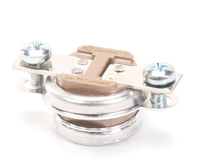 Thermostat with screw terminal connections for easy installation and secure wiring.