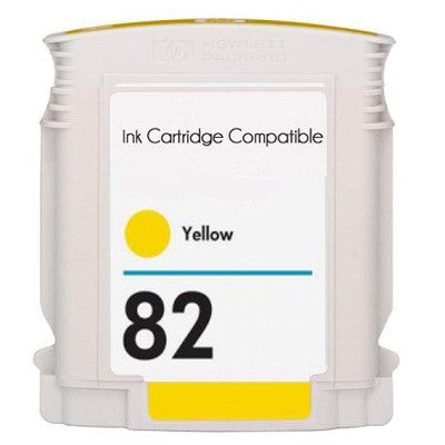 Compatible HP 82 Yellow Ink Cartridge – high-yield 3,200-page replacement for HP DesignJet 500, 510, 800, 810, and 820 printers.