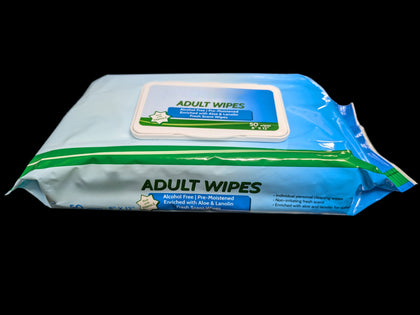 8x12 Aloe Enriched Moistened Adult Wipes 50 Wipes/pack