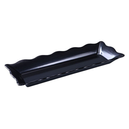 Yanco Scallop Edged Display Tray DC-6117B 6/Pcs Ideal for serving hot or cold appetizers, slices of bread, desserts, and other food for the entire table. Made from melamine material, it is popular for being reliable and having an unbreakable structure. The stylish Deli collection has a distinctive appearance featuring dinnerware With a glossy finish. It can be used in restaurants and catered events, outdoor dining areas, diners and cafes, and even hotels and poolside parties. 