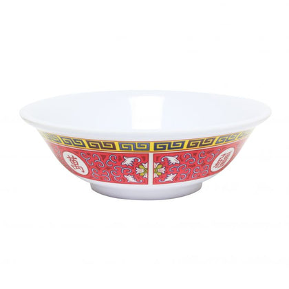 Yanco Bowl LG-5060 It is made from durable and reliable melamine material, which makes the bowl look like ceramics. You can use these unique round bowls to serve such dishes like rice, miso soup, noodles or salads. Thanks to the elegant Longevity collection style, the bowl will perfectly fit any food-serving establishment design. Performed in chinese style, such melamine tableware is an ideal solution for those who choose high-quality, durable and affordable dinnerware for their place.