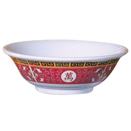 Yanco Bowl LG-5075 It is made from durable and reliable melamine material, which makes the bowl look like ceramics. You can use these unique round bowls to serve such dishes like rice, miso soup, noodles or salads. Thanks to the elegant Longevity collection style, the bowl will perfectly fit any food-serving establishment design. Performed in chinese style, such melamine tableware is an ideal solution for those who choose high-quality, durable and affordable dinnerware for their place.