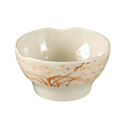 Yanco Rice Bowl OR-3705 It is made from durable and reliable melamine material, which makes the bowl look like ceramics. You can use these unique round bowls to serve such dishes like rice, soups, salads or side dishes. Thanks to the elegant Orchis collection style, the bowl will perfectly fit any food-serving establishment design. Performed in oriental style, such melamine tableware is an ideal solution for those who choose high-quality, durable and affordable dinnerware for their place. 