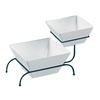 Yanco 2-Tier Stand For RM-409 RM-412 ST-102BK 4/Pcs It is made from durable and reliable melamine material, that will serve you for a long time. All Rome collection items are stylish and will perfectly fit almost any food-serving establishment's design. Such tier stands add a touch of elegance to your table, whether at the casual or fine dinner party. These square 2-tier stands are BPA free, dishwasher safe and NSF listed. Note, that such stands are not microwaveable.
