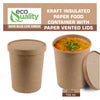 Disposable Kraft Paper Food Soup Cup with Paper Vented Lid (8oz, 12oz, 16oz, 26oz, 32oz)