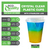 Disposable Pet Clear Plastic Smoothie Cups with Sip Through Lids (12oz, 14oz, 16oz, 20oz, 24oz)