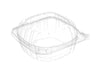 Clear Plastic 6in x 6in Take Out To go Food delivery Containers leak proof Dart Clamshell C57PST1 economical bulk wholesale ecoquality restaurant fast food supplies nyc catering hinged snap with lid 