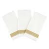 Elegant Cloth-Like Disposable Paper Dinner Napkins Border (Silver, Gold)