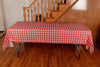 Disposable Red and White Plastic Checkered Tablecloth