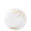 Disposable Fancy Plastic Plates White Gold Spring Collection (6inch, 7.5inch, 10 inch)