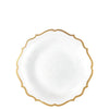 Disposable Fancy White Plastic Plates Gold Rim Contemporary Collection (7.5inch, 10.5inch)