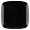 Disposable Fancy Square Black Plastic Plates Gold Rim Organic Collection (6inch, 7.25inch, 8.5inch, 10 inch)