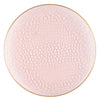Organic Translucent Pink Hammered Plastic Plates Gold Rim (7inch, 9inch, 10inch, 13inch)