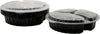 33oz 3 Compartment Round Meal Prep Containers with Lids Black, Food Storage Containers | BPA Free | Lunch Boxes Microwave/Dishwasher/Freezer Safe