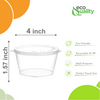 Clear Portion Plastic Cup with Hinged Lid Leak Proof Disposable Container (1oz, 2oz, 3oz, 4oz, 4.5, 5oz, 5.5oz)