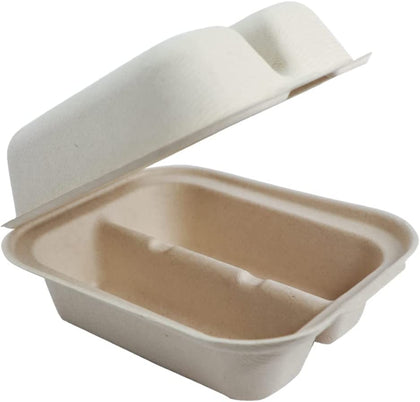 plastic alternative free ecofriendly compostable  Take out food container  taco holder  nyc fast shipping  hot dog holder  Disposable  Compostable Food Container  affordable bulk economical commercial wholesale  2 Compartment