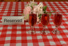 Disposable Red and White Plastic Checkered Tablecloth