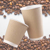 8oz Disposable Insulated Double Wall Ripple Paper Hot Cold Coffee Cup