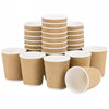 16oz Disposable Double Wall Ripple Paper Hot Cold Cups with White Flat Lids