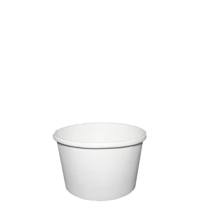 Disposable White Paper Soup Containers  Ice Cream Yogurt Cups (8oz, 12oz, 16oz, 26oz, 32oz)