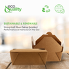 Take Out no assembly container Microwave safe Leak Resistant Kraft Paperboard Food Tray Ecofriendly container Biodegradeable Compostable Food Containers kraft lunchbox folded to go box 96 ounce restaurant supplies food service supplies paper disposables heat resistant box