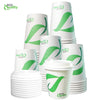 Disposable Compostable Biodegradable White Paper Coffee Cups with White Dome Lids (10oz, 12oz, 16oz, 20oz)