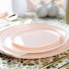 Plastic Tableware Pink Plates Edge Collection Dinner Party Set