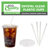 Disposable Pet Clear Plastic Smoothie Cups with Clear Flat Lids and White Straws (9oz, 10oz, 12oz, 14oz, 16oz, 20oz, 24oz, 32oz)
