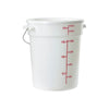 Winco PBDW-22 see through white plastic bucket beverage dispenser with a spigot for serving cold drinks at parties and events detachable lid and bucket handle for easy transport