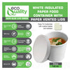 Disposable White Paper Soup Containers Ice-Cream Paper Cup With Vented Lids (8oz, 12oz, 16oz, 26oz, 32oz)