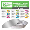 Disposable Round Aluminum Foil Food Pans with Flat Board Lids (6inch, 7inch, 8inch, 9inch)