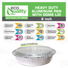 Disposable Round Aluminum Foil Food Pans with Clear Dome Lids (6inch, 7inch, 8inch, 9inch)