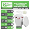 Disposable White Paper Soup Containers Ice-Cream Paper Cup With Vented Lids (8oz, 12oz, 16oz, 26oz, 32oz)