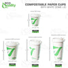 Disposable Compostable Biodegradable White Paper Coffee Cups with White Dome Lids (10oz, 12oz, 16oz, 20oz)