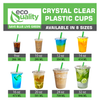 Disposable Pet Clear Plastic Smoothie Cups with Clear Flat Lids and Color Straws (9oz, 10oz, 12oz, 14oz, 16oz, 20oz, 24oz, 32oz)